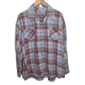 Vintage Dutchmaid Shirt Men's 17 17 1/2 35 Citton Loop Collar USA Plaid